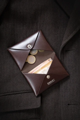 Daguet - Porte-cartes enveloppe double  Marron