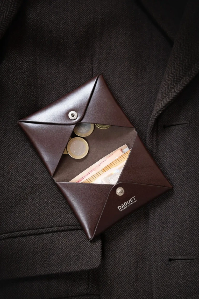 Daguet - Porte-cartes enveloppe double - Marron