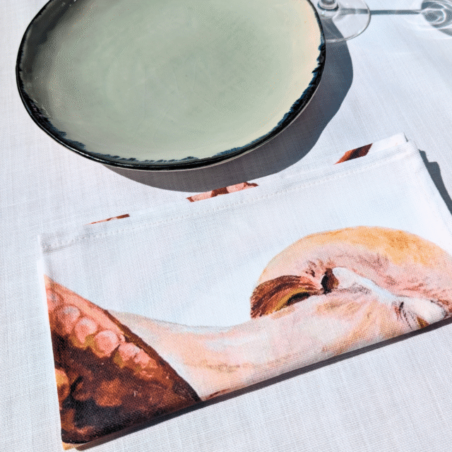 varek.illustrations - Serviette de table en coton : Poulpe