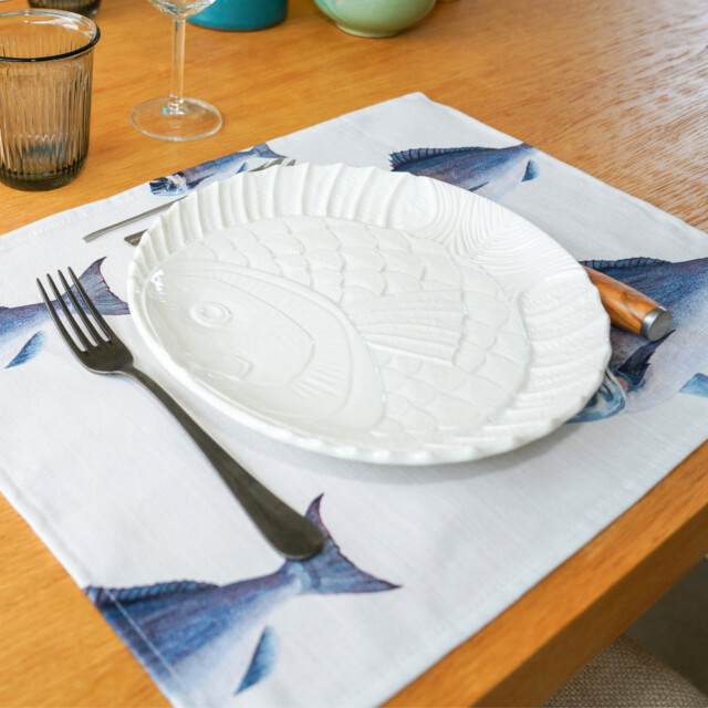 varek.illustrations - Set de table en coton enduit : Dorade
