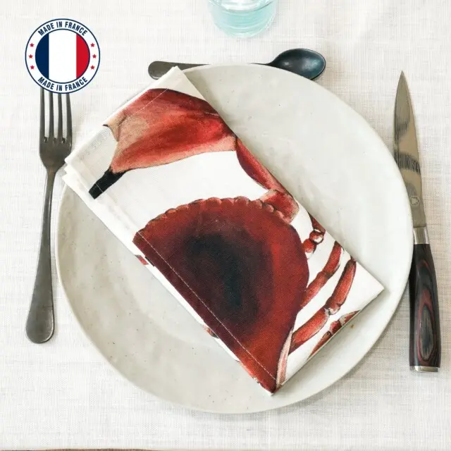Varek Illustrations - Serviette de table en coton : Tourteau