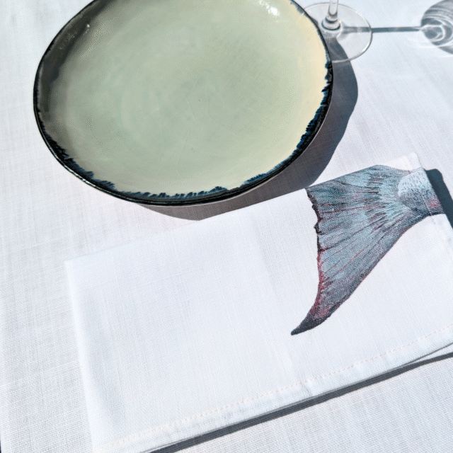 varek.illustrations - Serviette de table en coton : Dorade