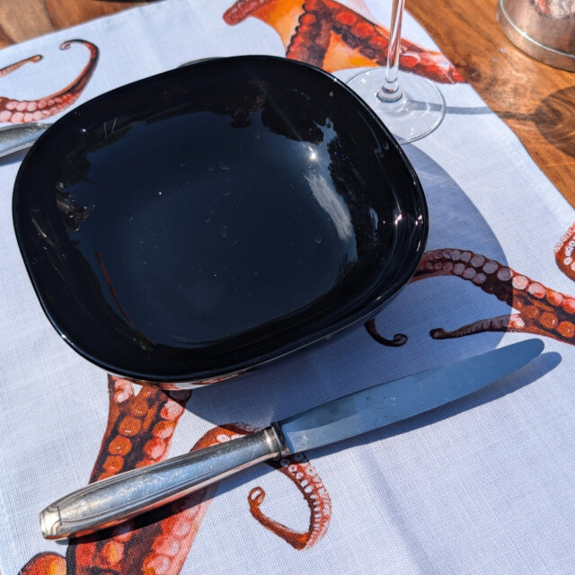 varek.illustrations - Set de table en coton enduit : Poulpe