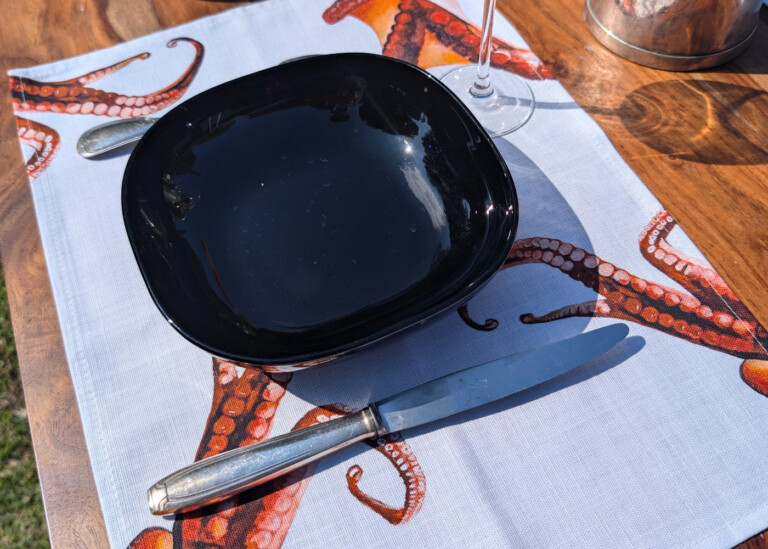 varek.illustrations - Set de table en coton enduit : Poulpe