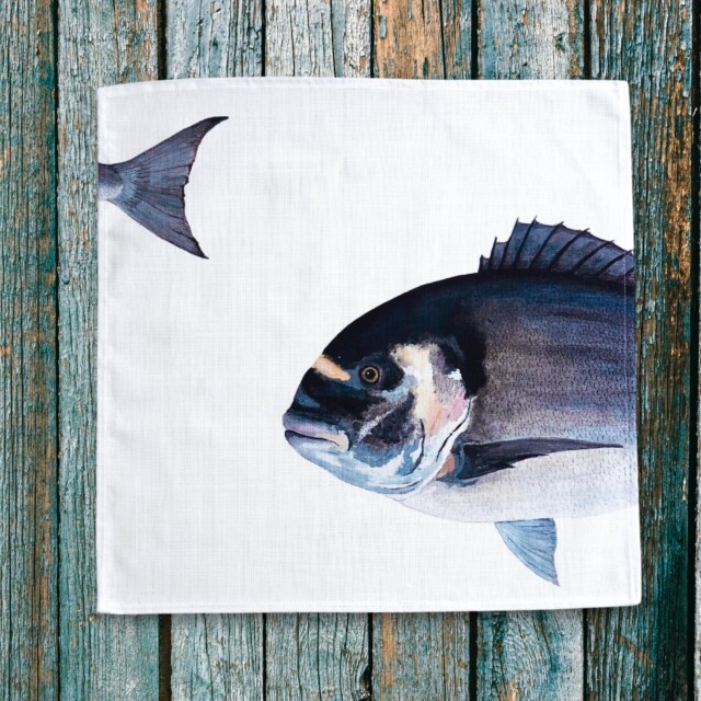 varek.illustrations - Serviette de table en coton : Dorade