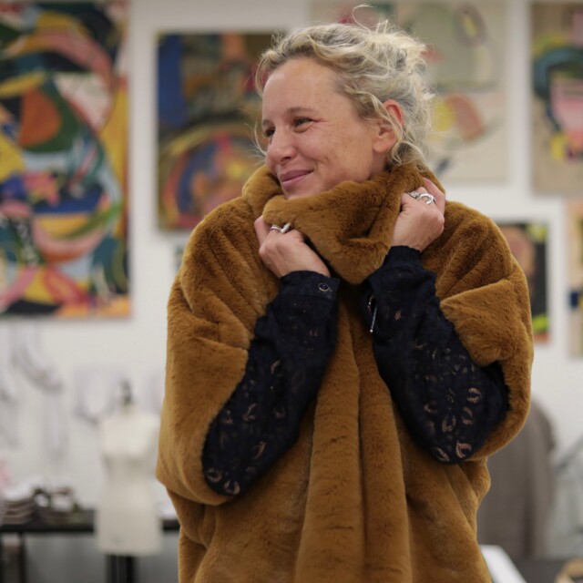 Quintessence - Le snood Douillet Nilo - Fourrure camel - hauteur 14cm