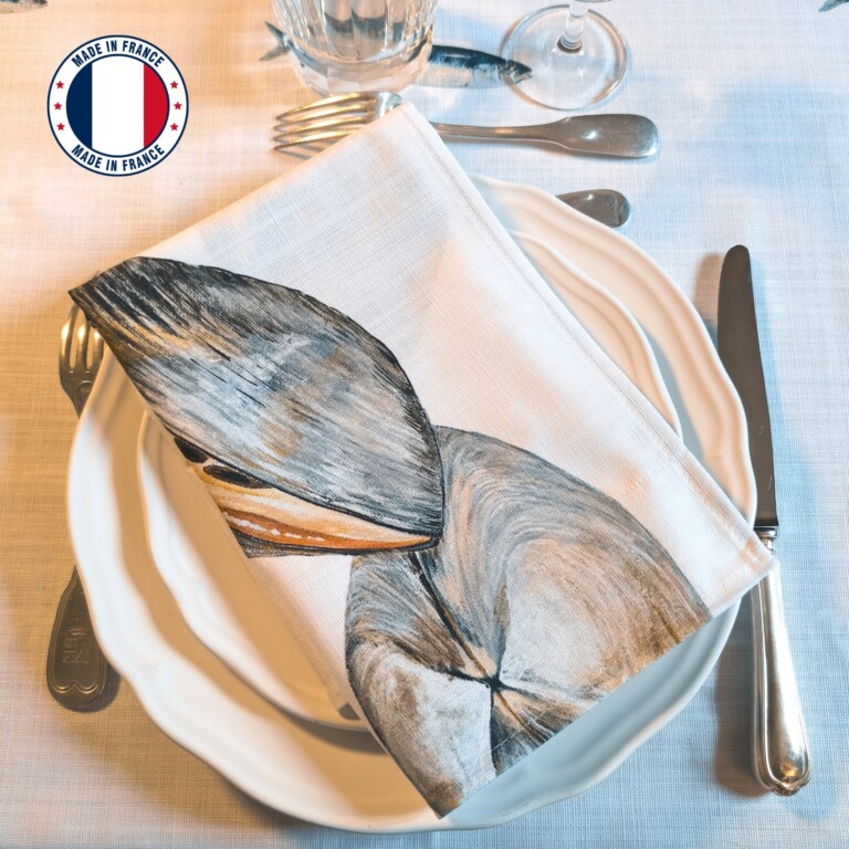varek.illustrations - Serviette de table en coton : Palourde