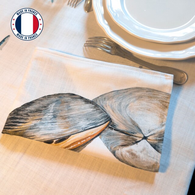 varek.illustrations - Serviette de table en coton : Palourde