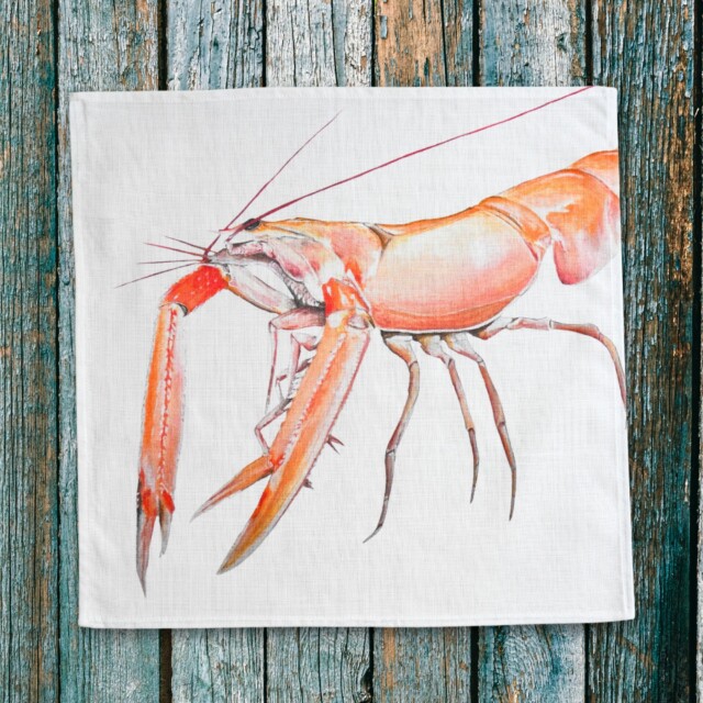 varek.illustrations - Serviette de table en coton : Langoustine