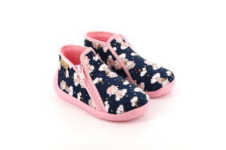 Airplum - Chausson petite fille Agneau marine : chaussure botte à zip