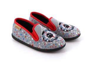 Airplum - Chausson garçon Arbitre gris : pantoufle foot