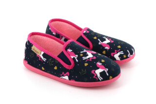 Chausson licorne fille Aura marine par la marque Airplum Airplum - Chausson licorne fille Aura marine