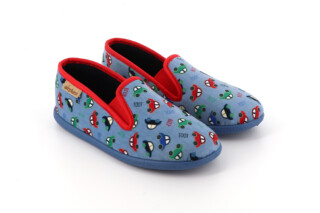 Airplum - Chausson garçon Auto bleu : pantoufle confort