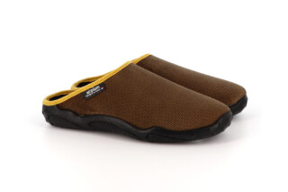 Airplum - Mules homme marron jaune Damas 