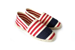 Airplum - Espadrilles à rayures bleu blanc rouge ESPOIR