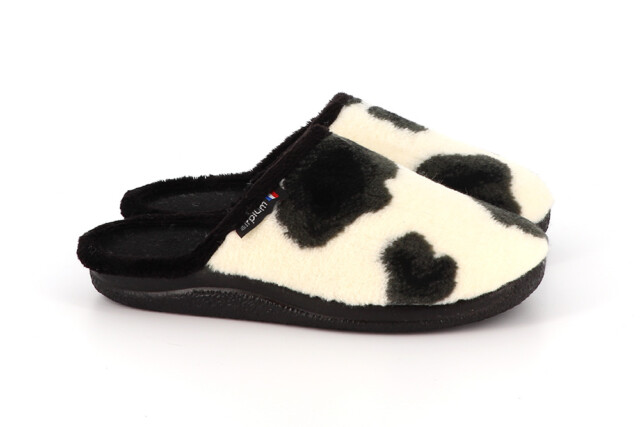 Airplum - Mule femme WACHE blanc et noir