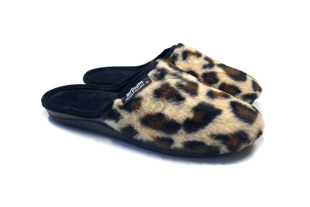 Airplum - Mules fausse fourrure femme Weopard