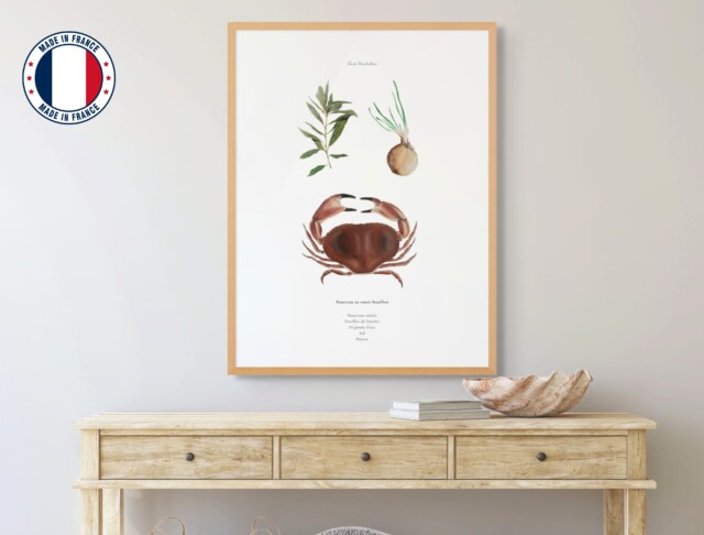 Varek Illustations - Affiche : La recette du Tourteau au Court-Bouillon