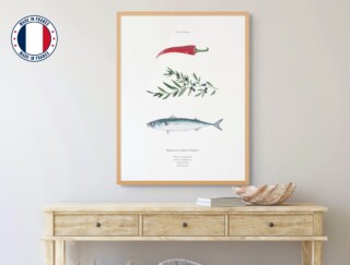 Varek Illustrations - Affiche : La recette du Maquereau au Piment d’Espelette