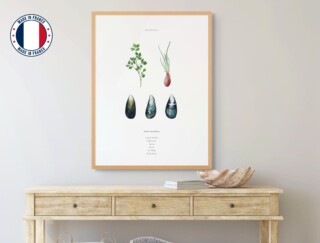Varek Illustrations - Affiche : La recette des Moules Marinières
