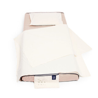 Vous Pouvez Dormir Dans La Grange - DRAP DE VOYAGE VIEUX ROSE ET BLANC CASSÉ