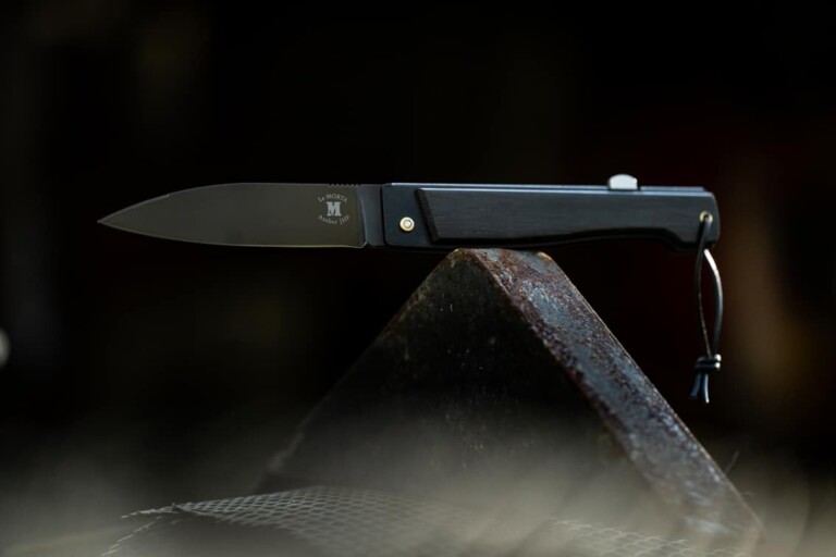 Couteaux Morta - Le pompe arrière « Paint it Black ». Sans Ivoire Sans Fourreau clip