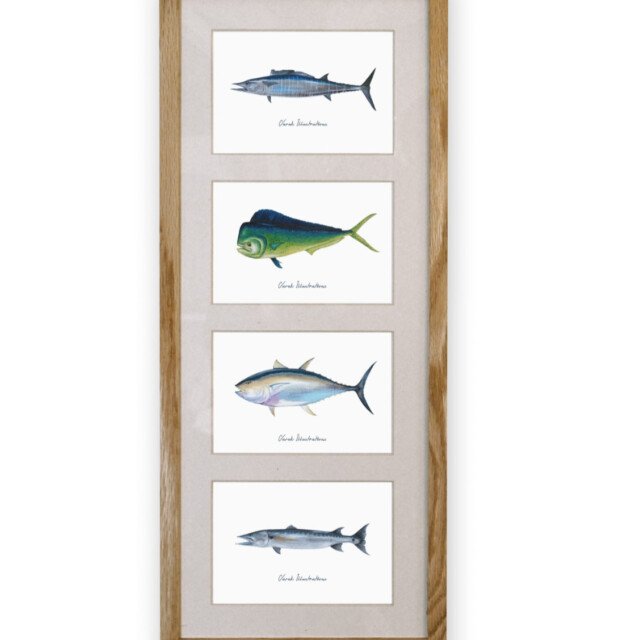 varek.illustrations - Quatuor 20x50 cm : Les Grands Prédateurs