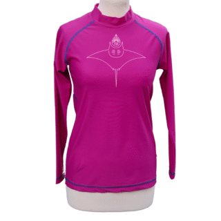 F2M - Lycra rashguard UPF50+ durable ML femme fuschia  différents motifs