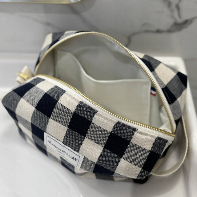 Maison Mallow - Trousse de Toilette XXL Carreaux Vichy Bleu Marine