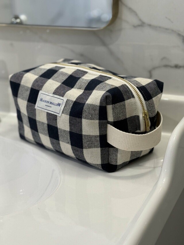 Maison Mallow - Trousse de Toilette XXL Carreaux Vichy Bleu Marine