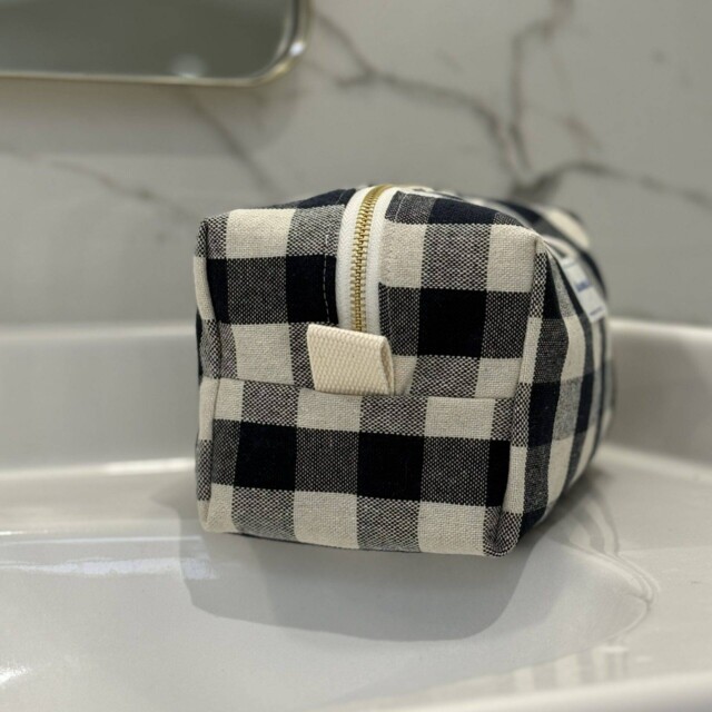 Maison Mallow - Trousse de Toilette XXL Carreaux Vichy Bleu Marine