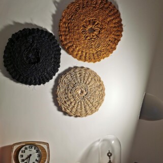 scourtin tapis rond décoration murale tissage français
