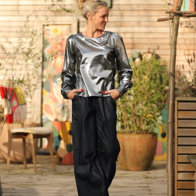 Quintessence - Blouse Amarante - disco argenté