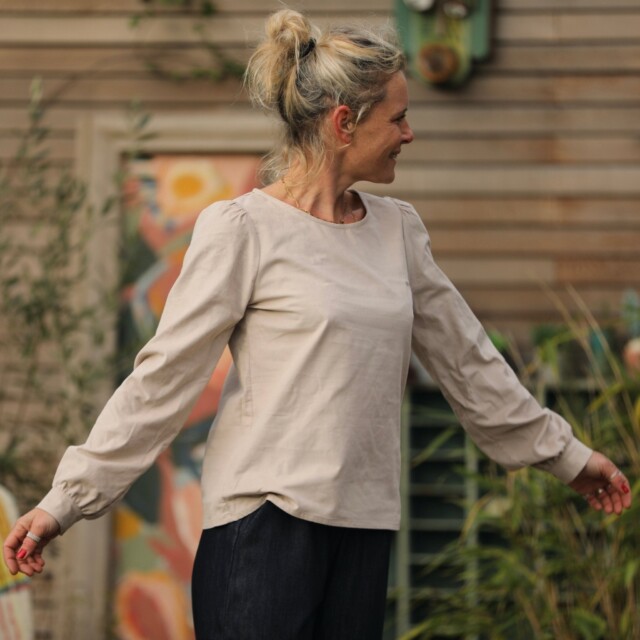 Quintessence - Blouse Amarante - velours milleraies sable