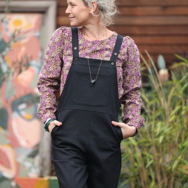 Quintessence - Blouse Amarante - velours milleraies Violettes Sauvages