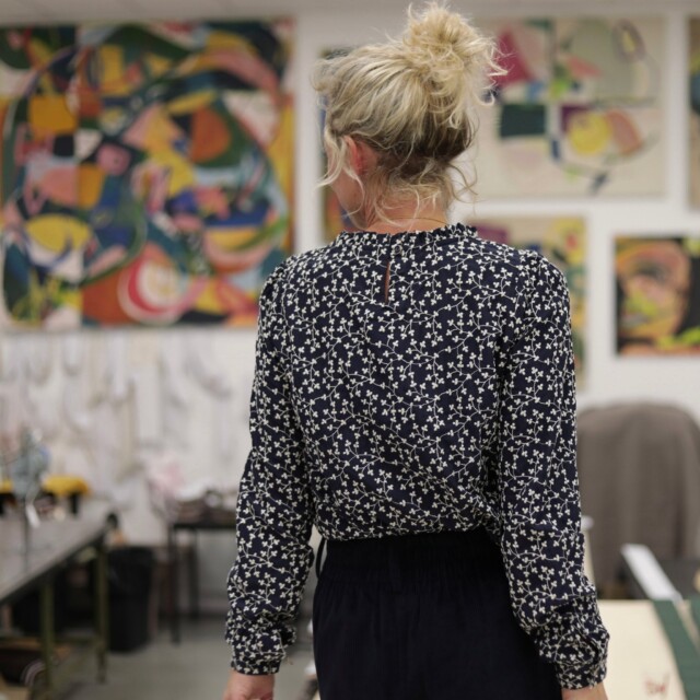 Quintessence - Blouse Fantine - Broderie marine/ivoire