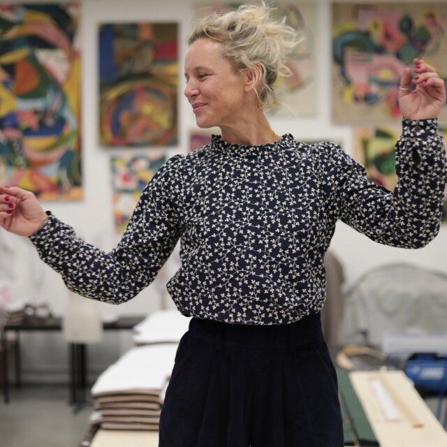 Quintessence - Blouse Fantine - Broderie marine/ivoire