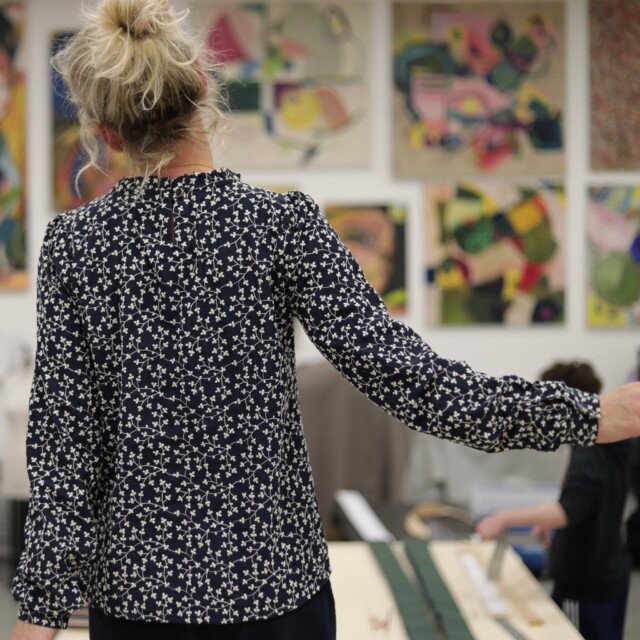 Quintessence - Blouse Fantine - Broderie marine/ivoire