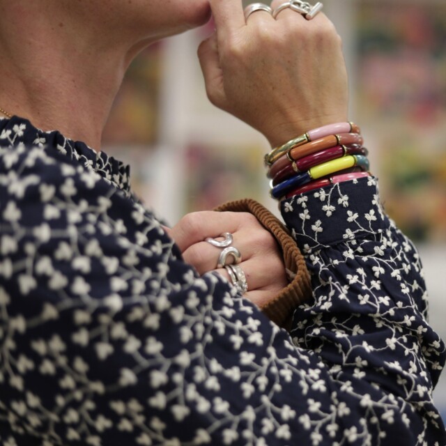 Quintessence - Blouse Fantine - Broderie marine/ivoire