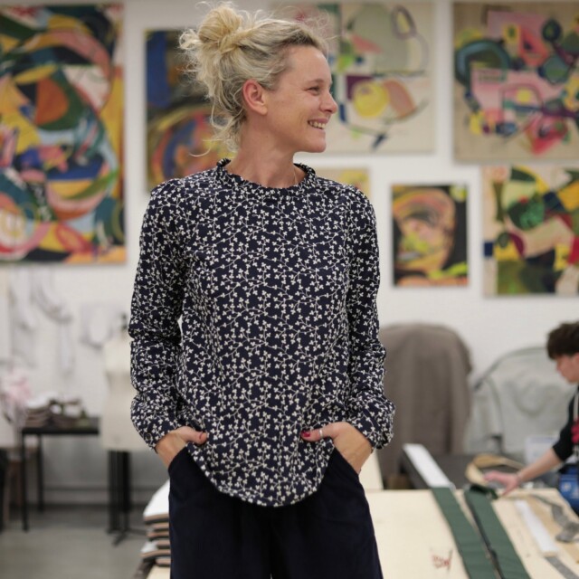 Quintessence - Blouse Fantine - Broderie marine/ivoire