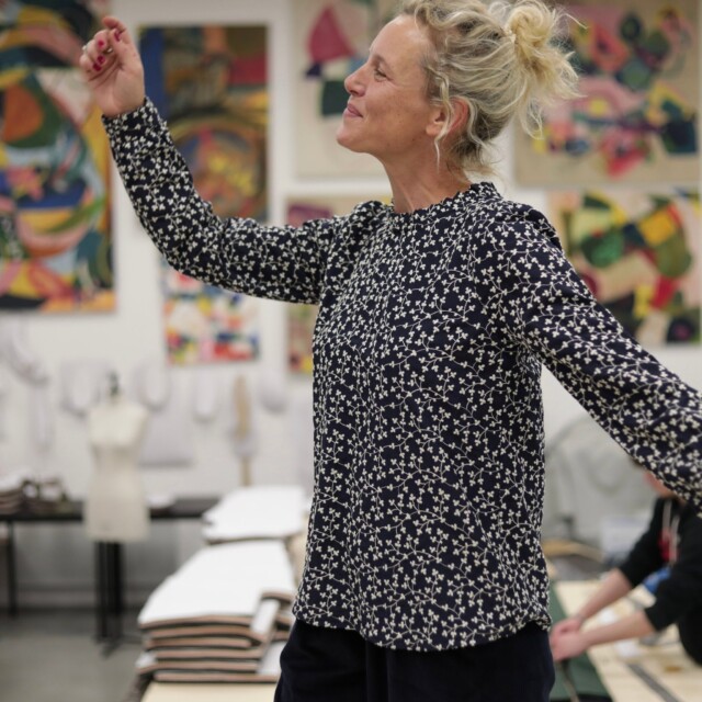 Quintessence - Blouse Fantine - Broderie marine/ivoire