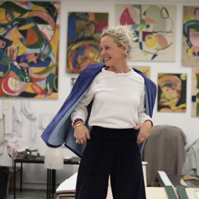 Quintessence - Blouse  Fantine - Double gaze de coton blanc cassé