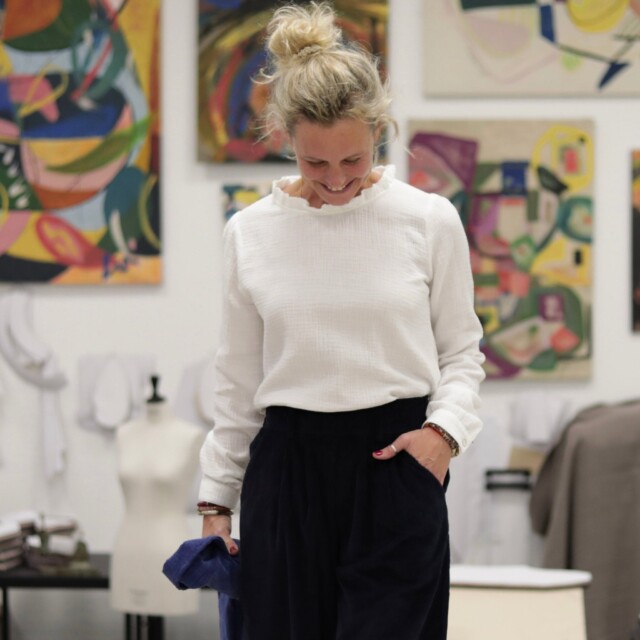 Quintessence - Blouse  Fantine - Double gaze de coton blanc cassé