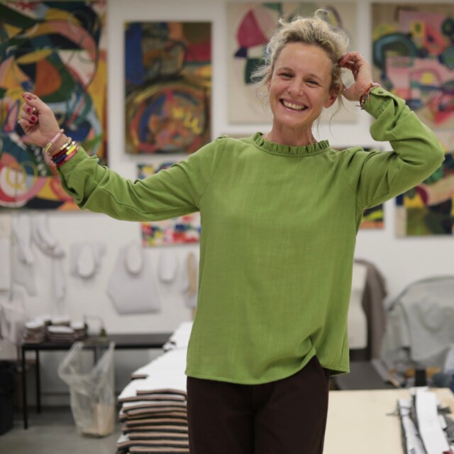 Quintessence - Blouse Fantine - Viscose lin - Vert prairie