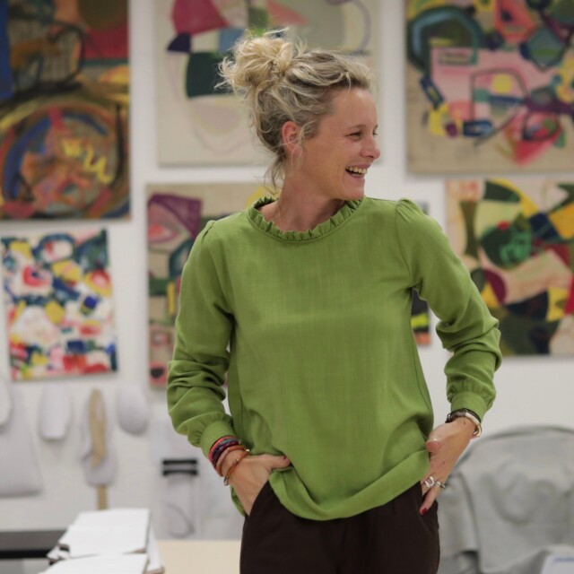 Quintessence - Blouse  Fantine – Viscose lin – Vert prairie