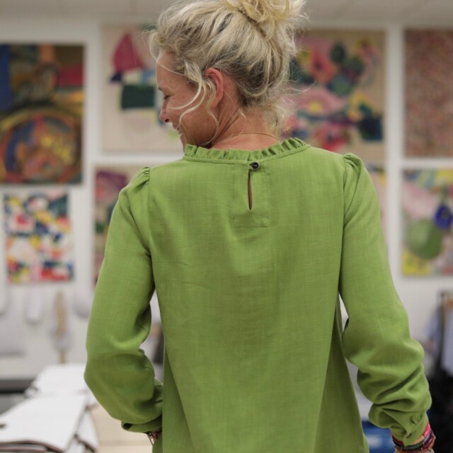 Quintessence - Blouse Fantine - Viscose lin - Vert prairie