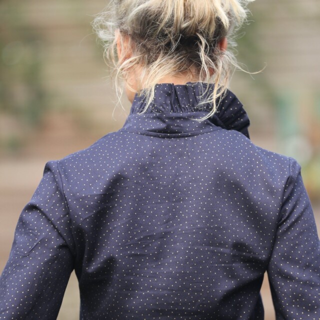 Quintessence - Blouse Marthe - armuré marine/pois doré