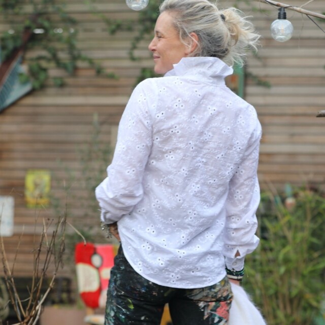 Quintessence - Blouse Marthe -  broderie cosmos ajouré