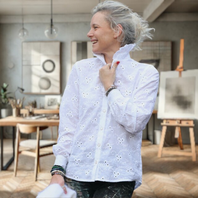 Quintessence - Blouse Marthe -  broderie cosmos ajouré