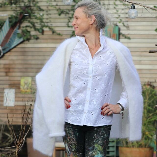 Quintessence - Blouse Marthe -  broderie cosmos ajouré